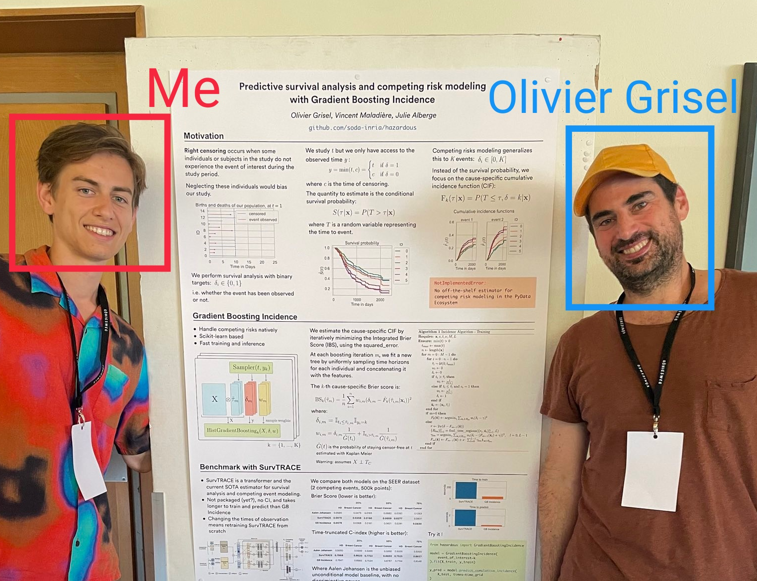 Olivier Grisel and I during our poster presentation at EuroScipy 2023